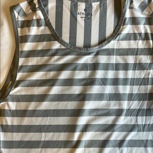 Athleta Charcoal and White Striped Tank